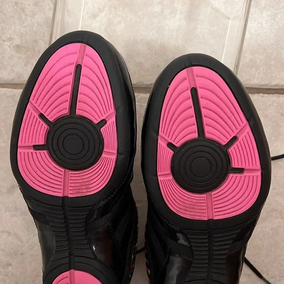 Nike Air Kapelle Womens Black/Pinkfire Rainbow Asymmetrical Weave Sneaker size 8 - Picture 12 of 14